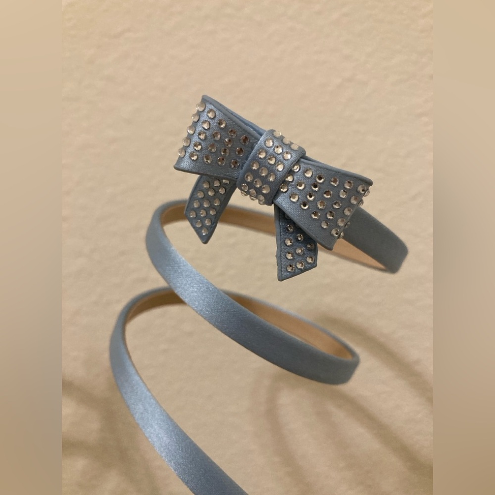 Wild Diva Light Blue Spiral Strap Heels Size 8 Bow Accent Sandals - Picture 7 of 12
